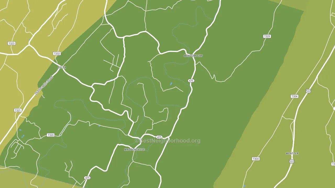 Meadow Gap, PA block-group voter-turnout map