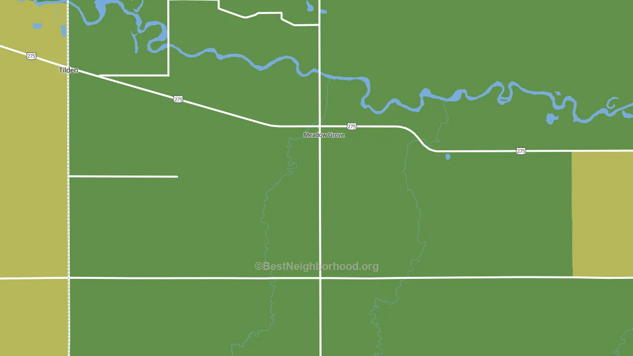 Meadow Grove, NE block-group voter-turnout map