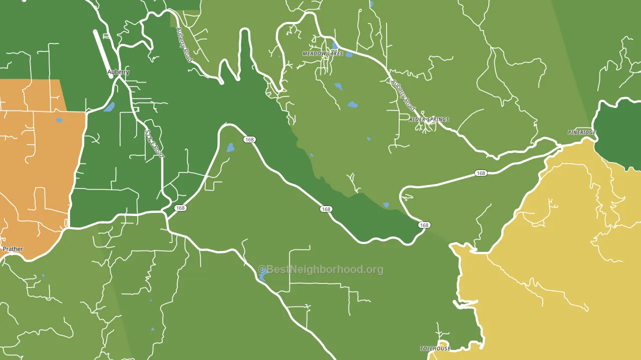 Meadow Lakes, CA block-group voter-turnout map