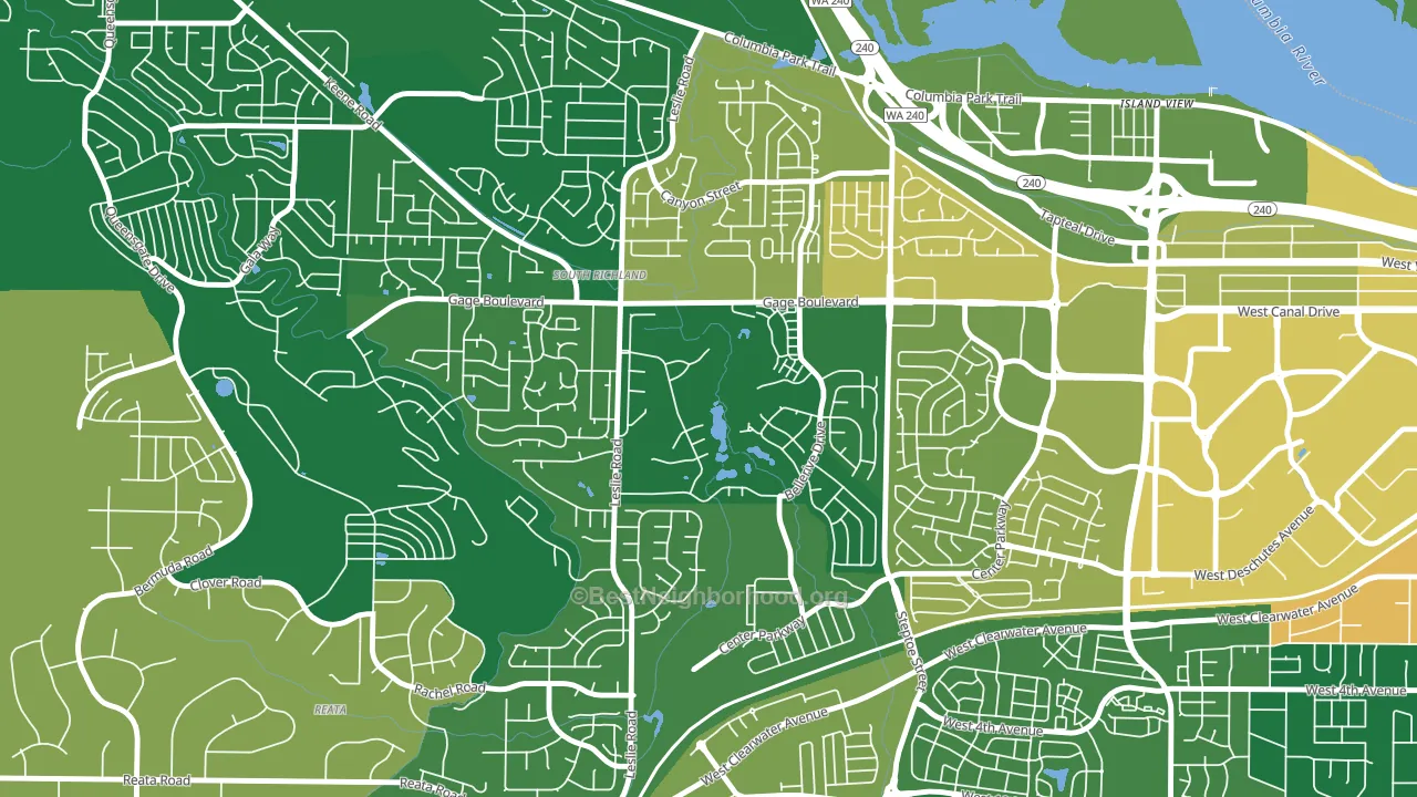 Meadow Springs, Richland, WA block-group voter-turnout map