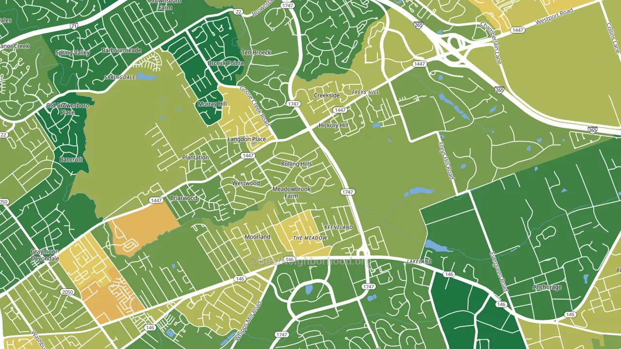 Meadow Vale, KY block-group voter-turnout map