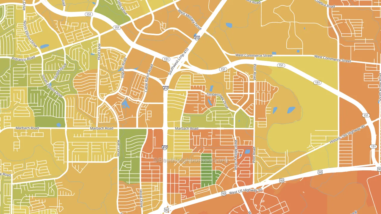 Meadow Village, San Antonio, TX block-group voter-turnout map