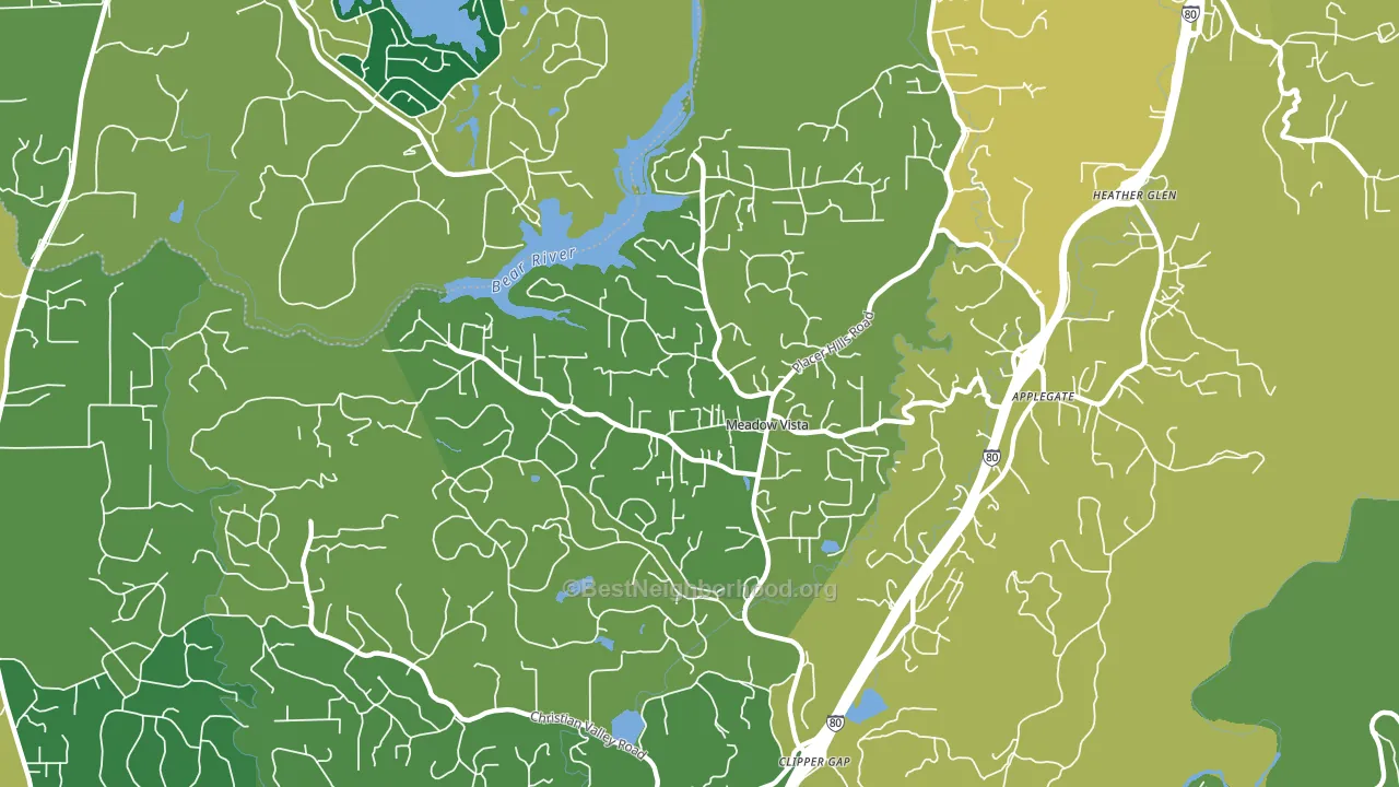 Meadow Vista, CA block-group voter-turnout map