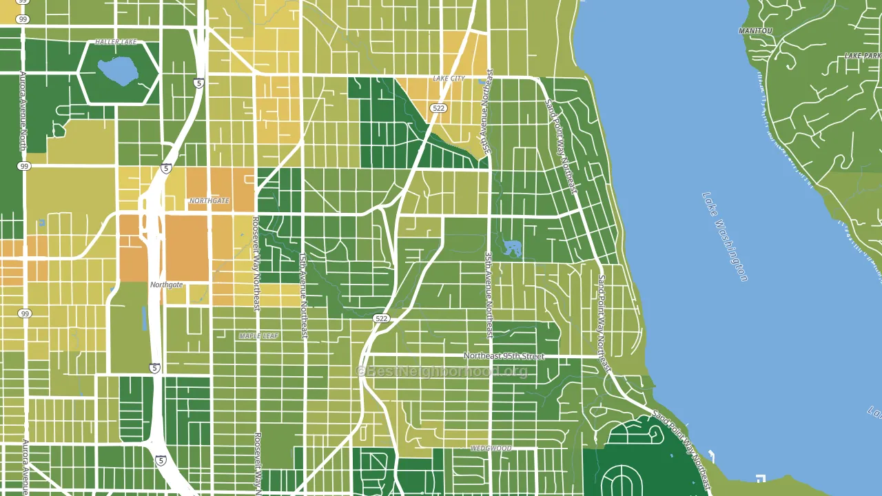 Meadowbrook, Seattle, WA block-group voter-turnout map