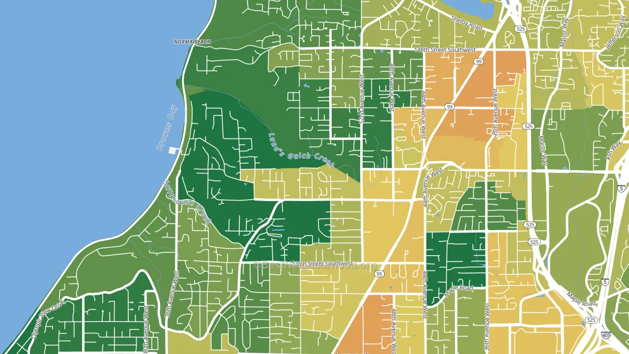 Meadowdale, Lynnwood, WA block-group voter-turnout map