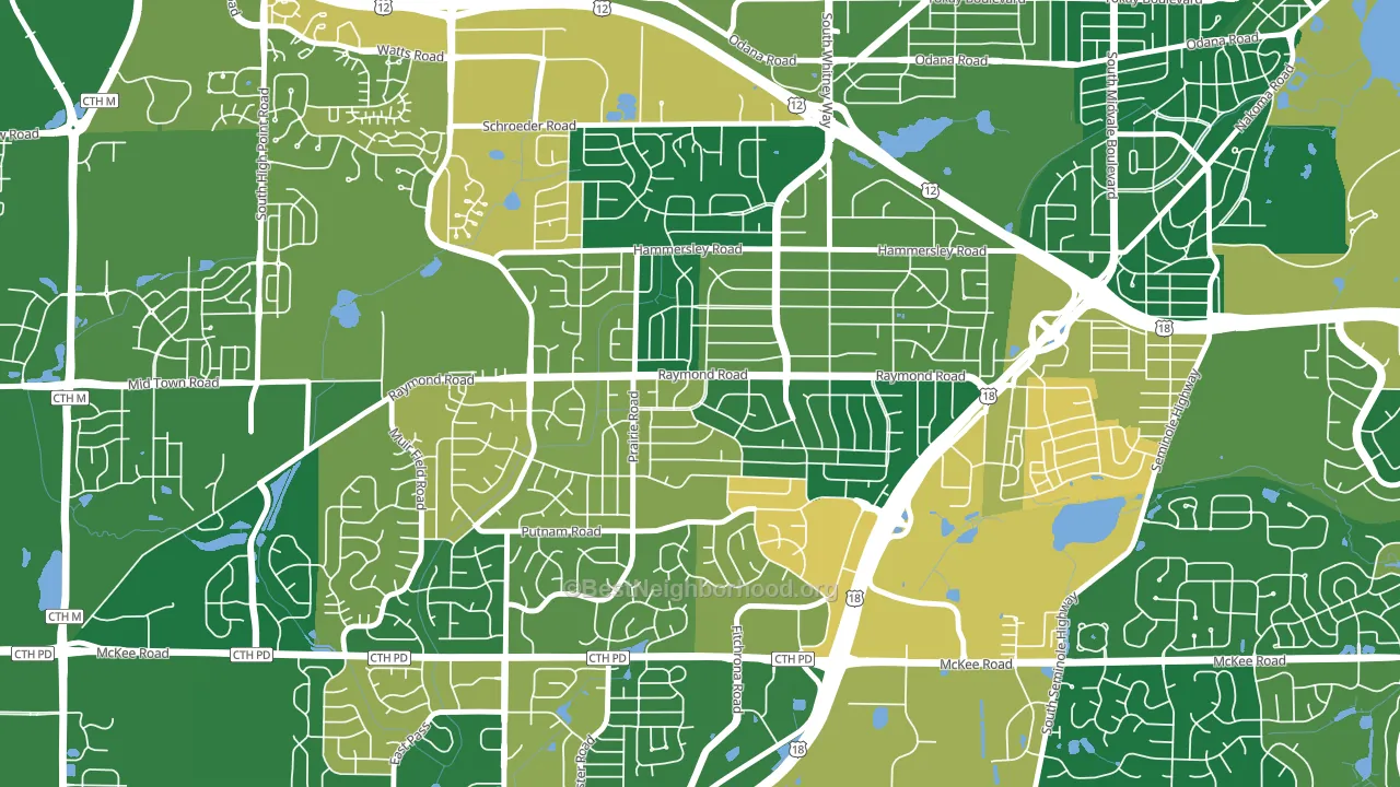 Meadowood, Madison, WI block-group voter-turnout map