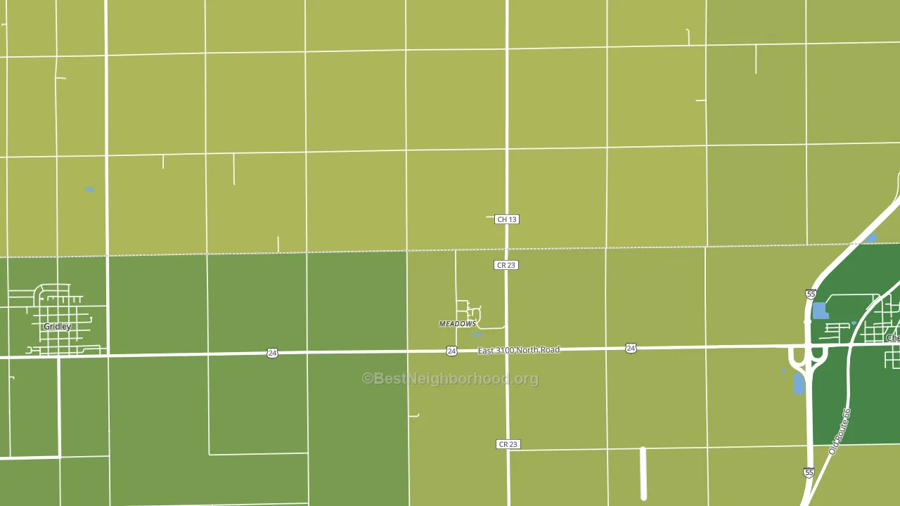 Meadows, IL block-group voter-turnout map