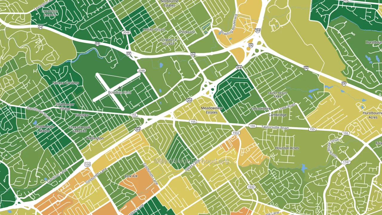 Meadowview Estates, KY block-group voter-turnout map