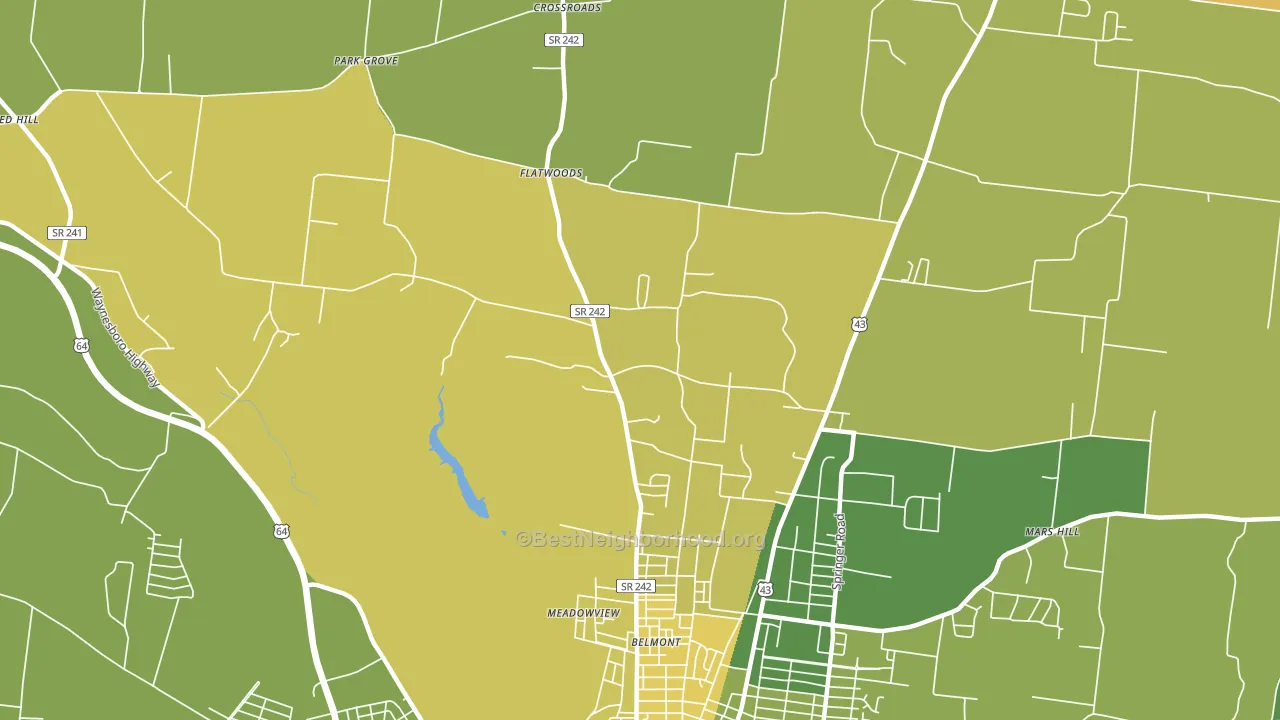 Meadowview, TN block-group voter-turnout map