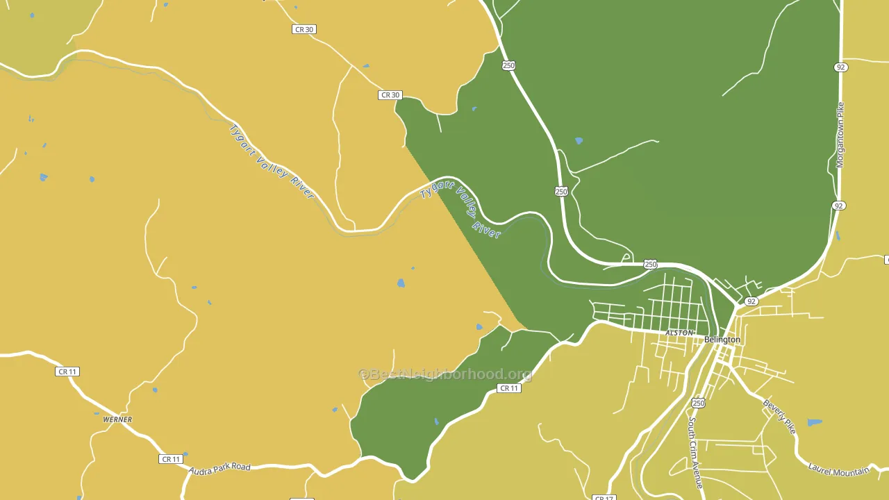 Meadowville, WV block-group voter-turnout map
