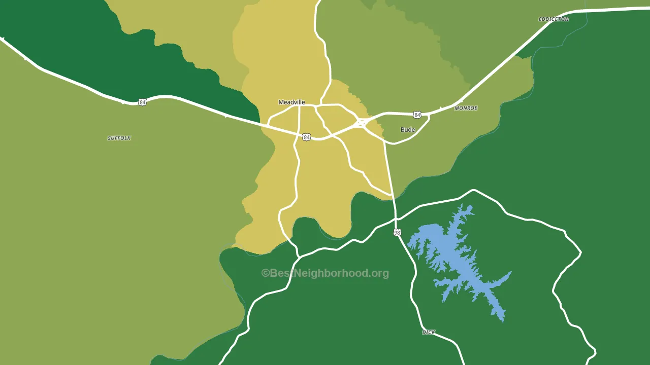 Meadville, MS block-group voter-turnout map