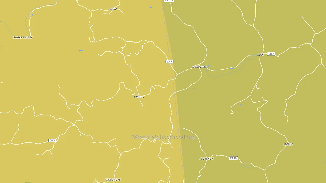 Meadville, WV block-group voter-turnout map