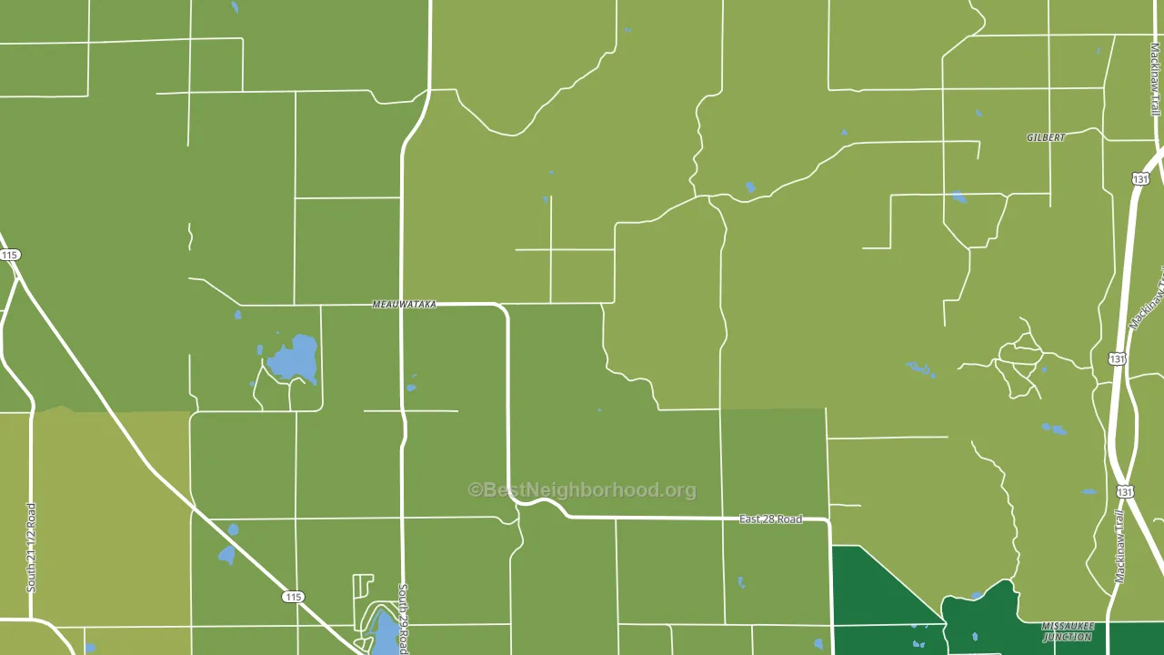 Meauwataka, MI block-group voter-turnout map
