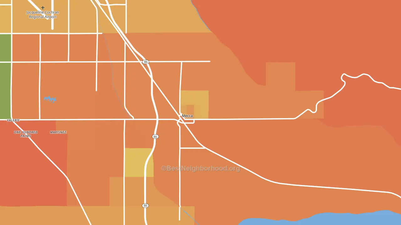 Mecca, CA block-group voter-turnout map
