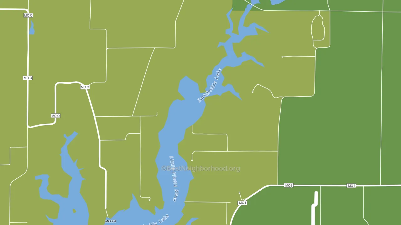 Mecca, MO block-group voter-turnout map