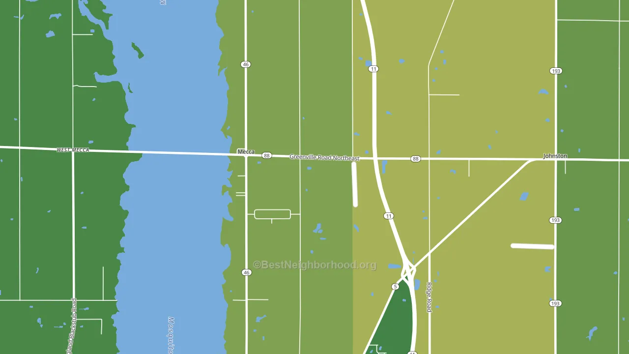 Mecca, OH block-group voter-turnout map