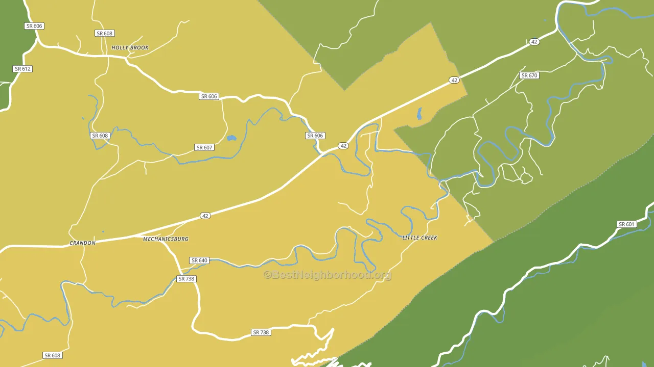 Mechanicsburg, VA block-group voter-turnout map