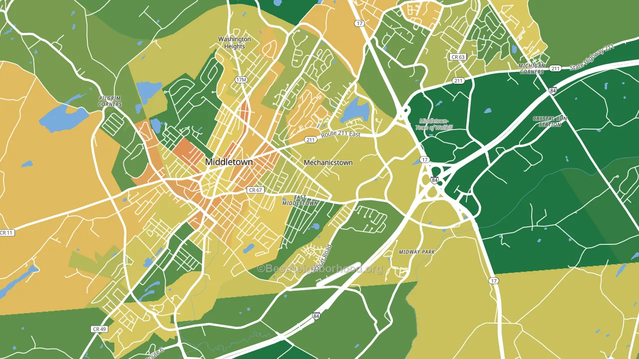 Mechanicstown, NY block-group voter-turnout map