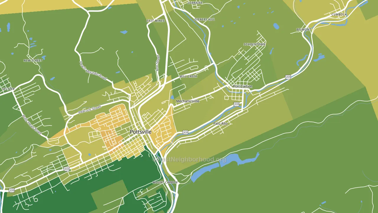 Mechanicsville, PA block-group voter-turnout map