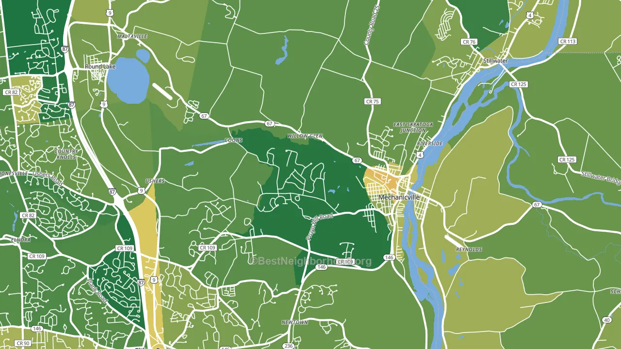 Mechanicville, NY block-group voter-turnout map