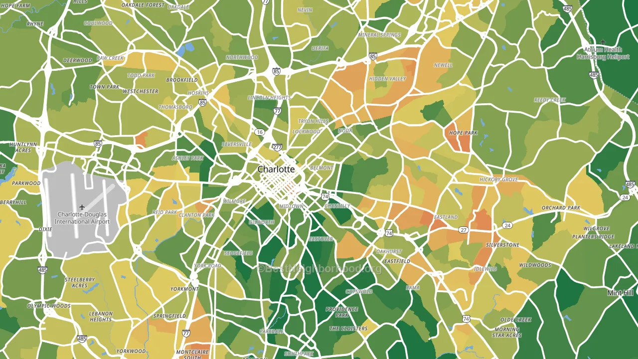 Mecklenburg County, NC block-group voter-turnout map