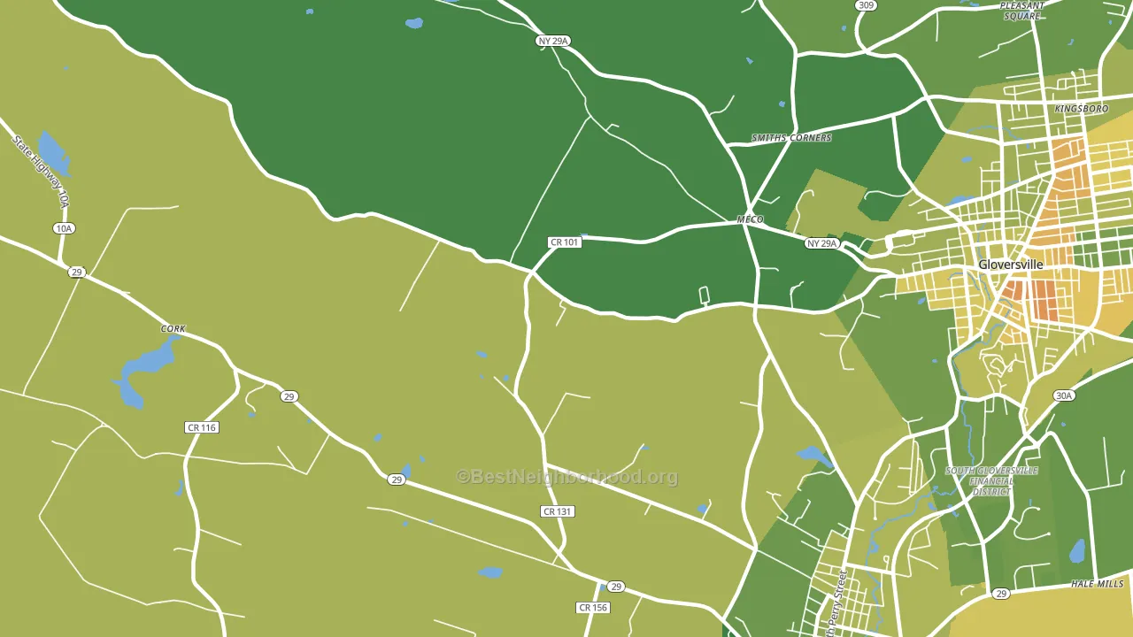 Meco, NY block-group voter-turnout map