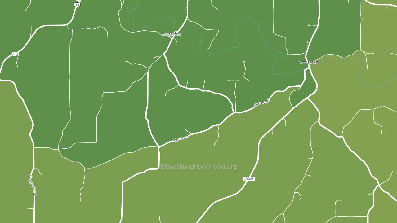 Mederville, IA block-group voter-turnout map