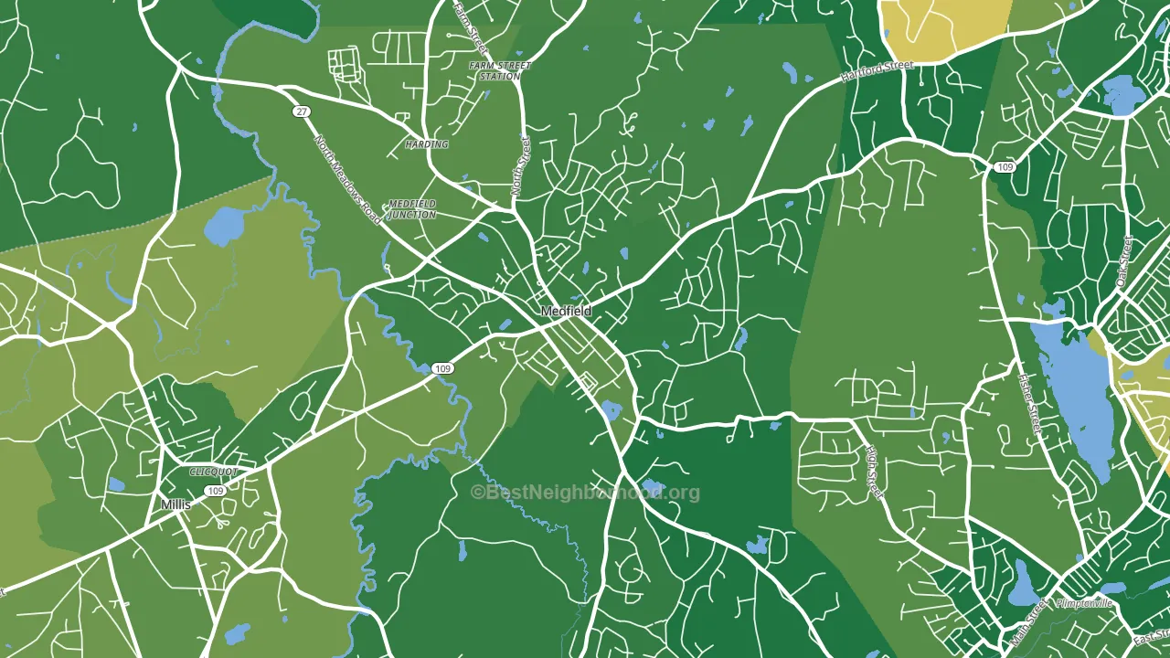 Medfield, MA block-group voter-turnout map