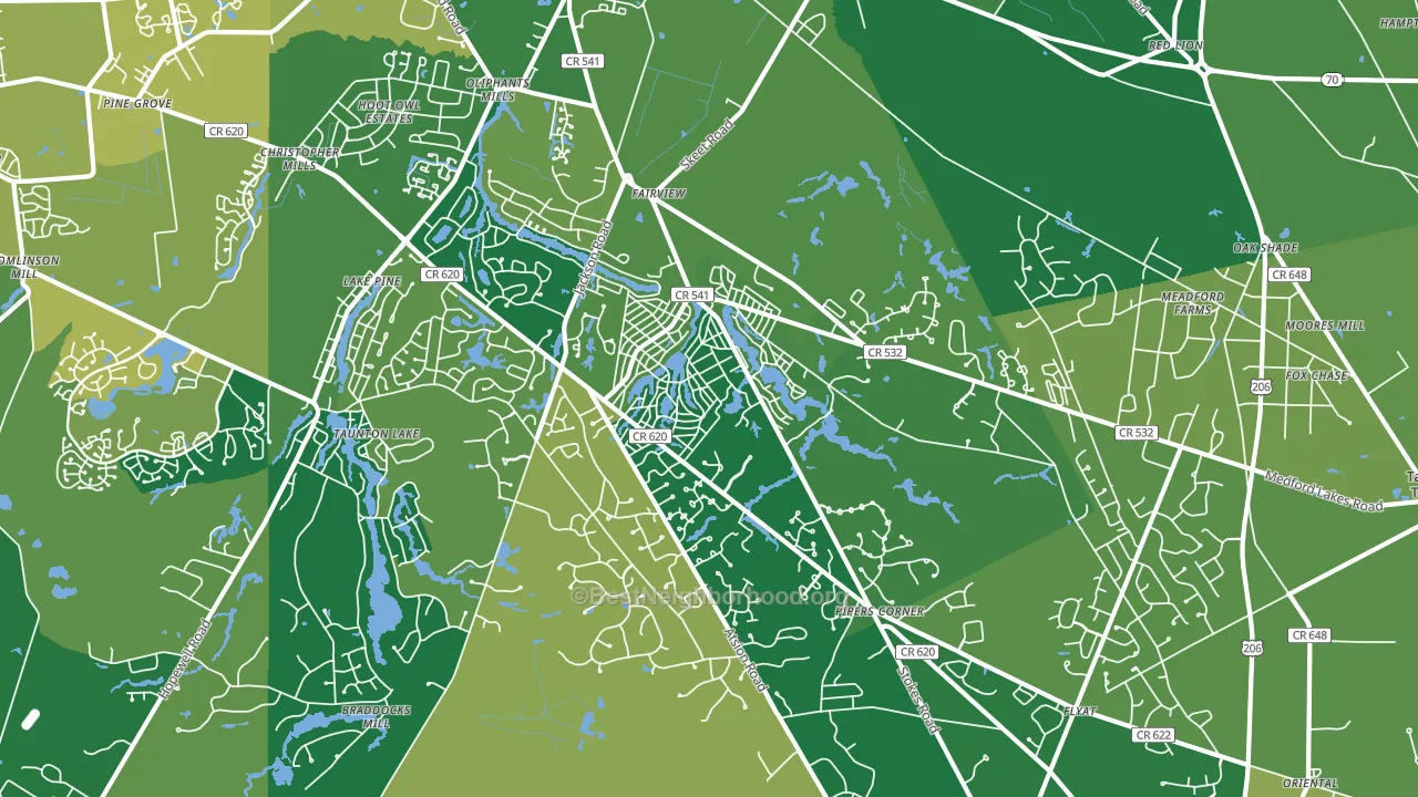 Medford Lakes, NJ block-group voter-turnout map