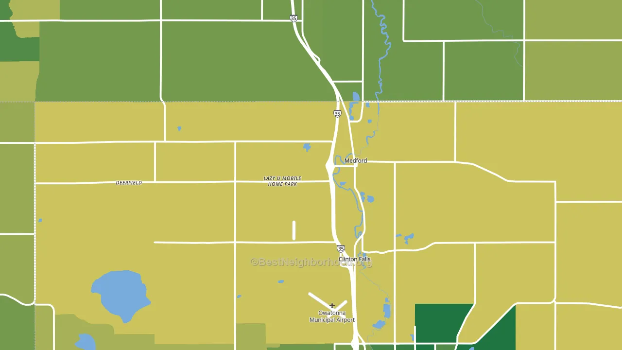 Medford, MN block-group voter-turnout map