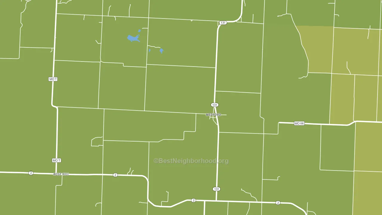 Medford, MO block-group voter-turnout map