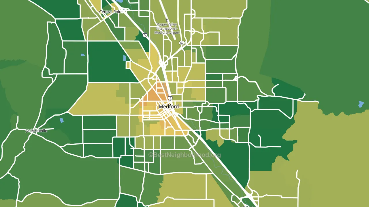 Medford, OR block-group voter-turnout map