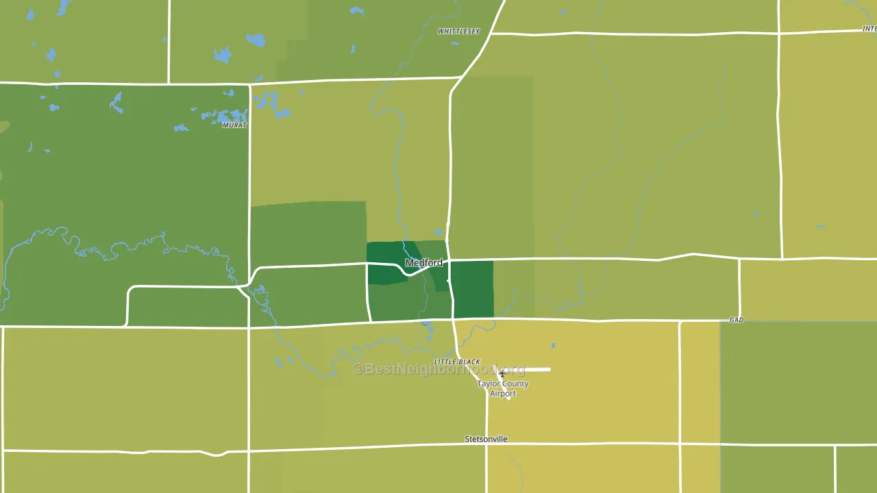 Medford, WI block-group voter-turnout map