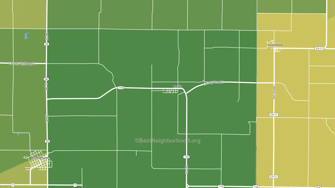 Media, IL block-group voter-turnout map