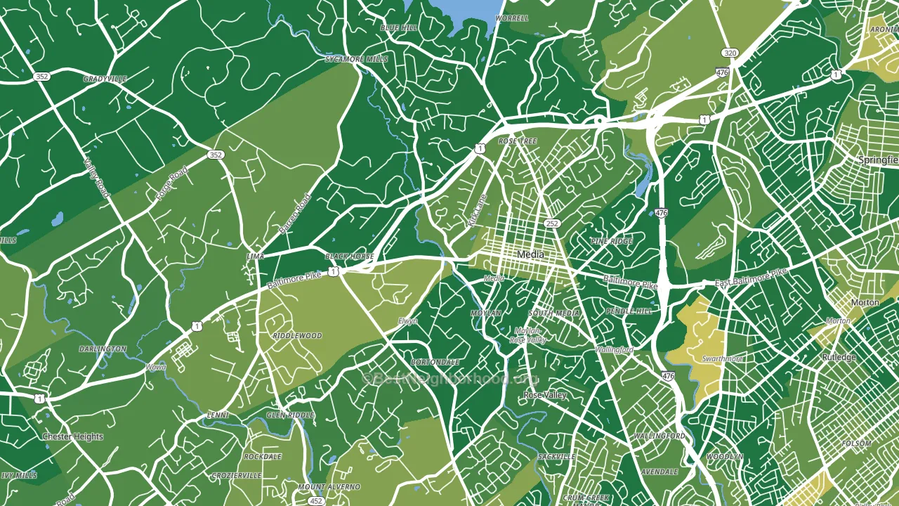 Media, PA block-group voter-turnout map