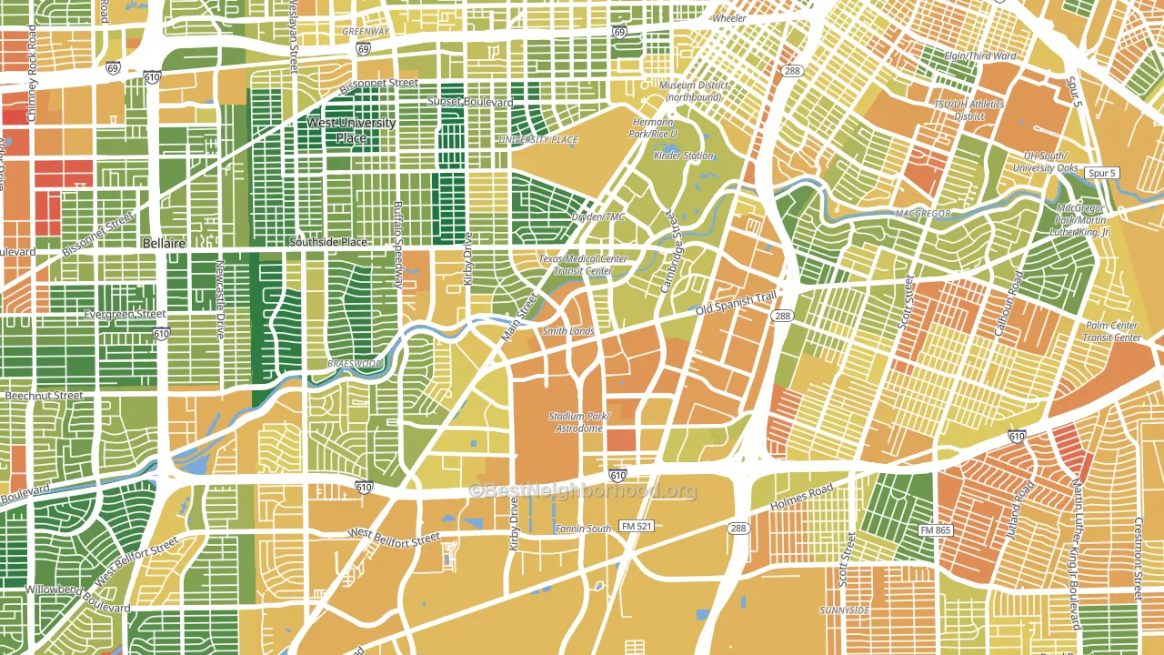 Medical, Houston, TX block-group voter-turnout map