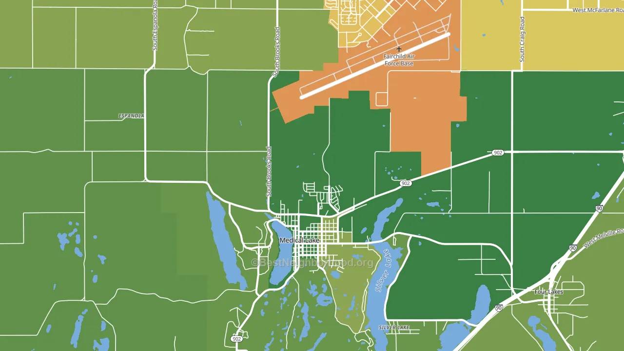 Medical Lake, WA block-group voter-turnout map
