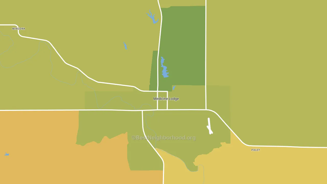 Medicine Lodge, KS block-group voter-turnout map