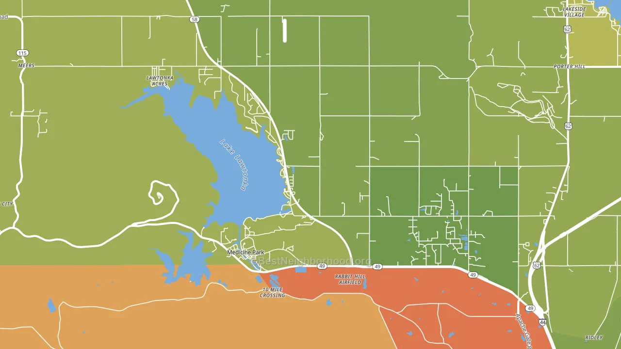 Medicine Park, OK block-group voter-turnout map