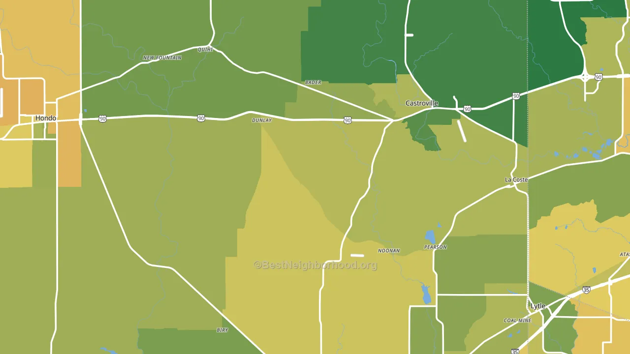 Medina County, TX block-group voter-turnout map