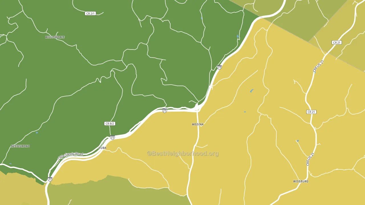 Medina, WV block-group voter-turnout map