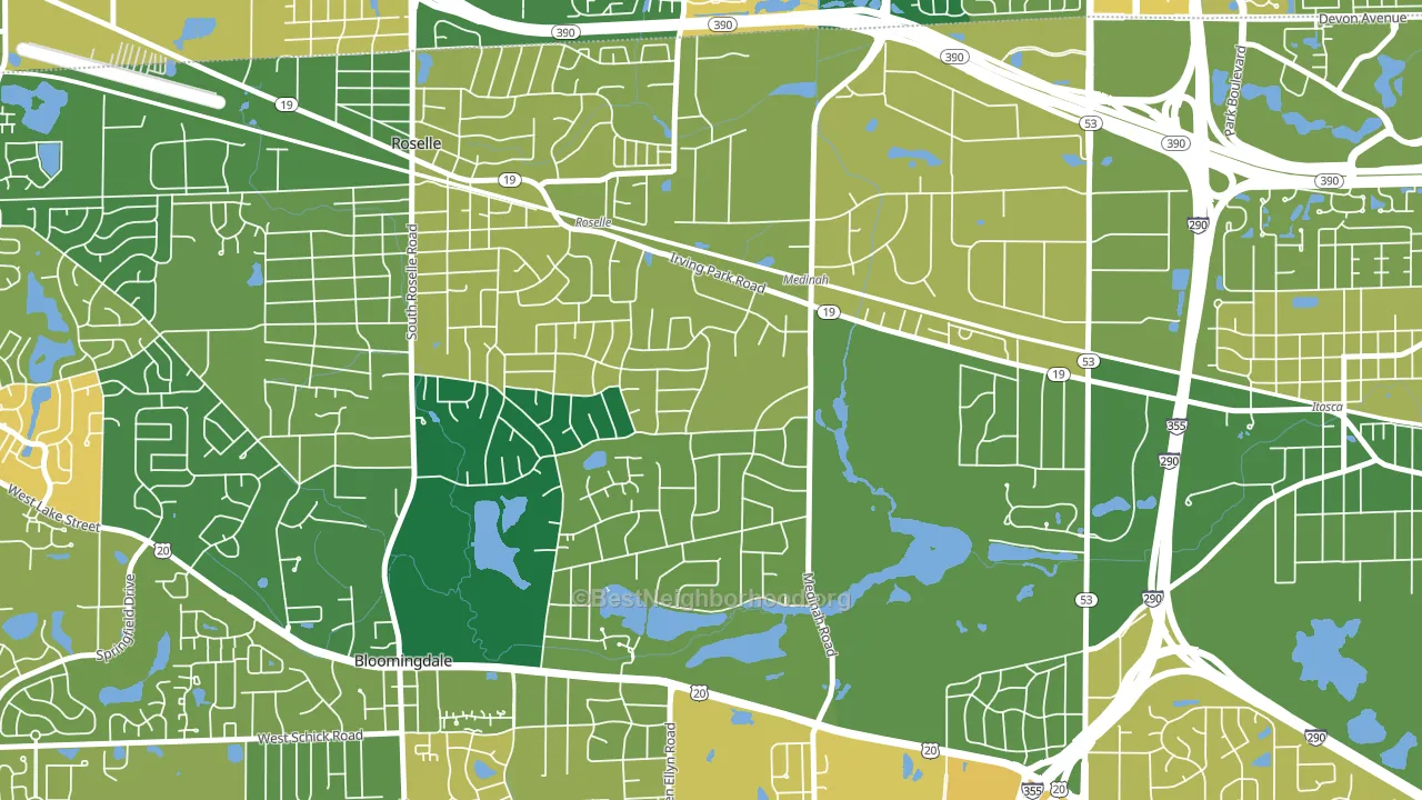 Medinah, IL block-group voter-turnout map
