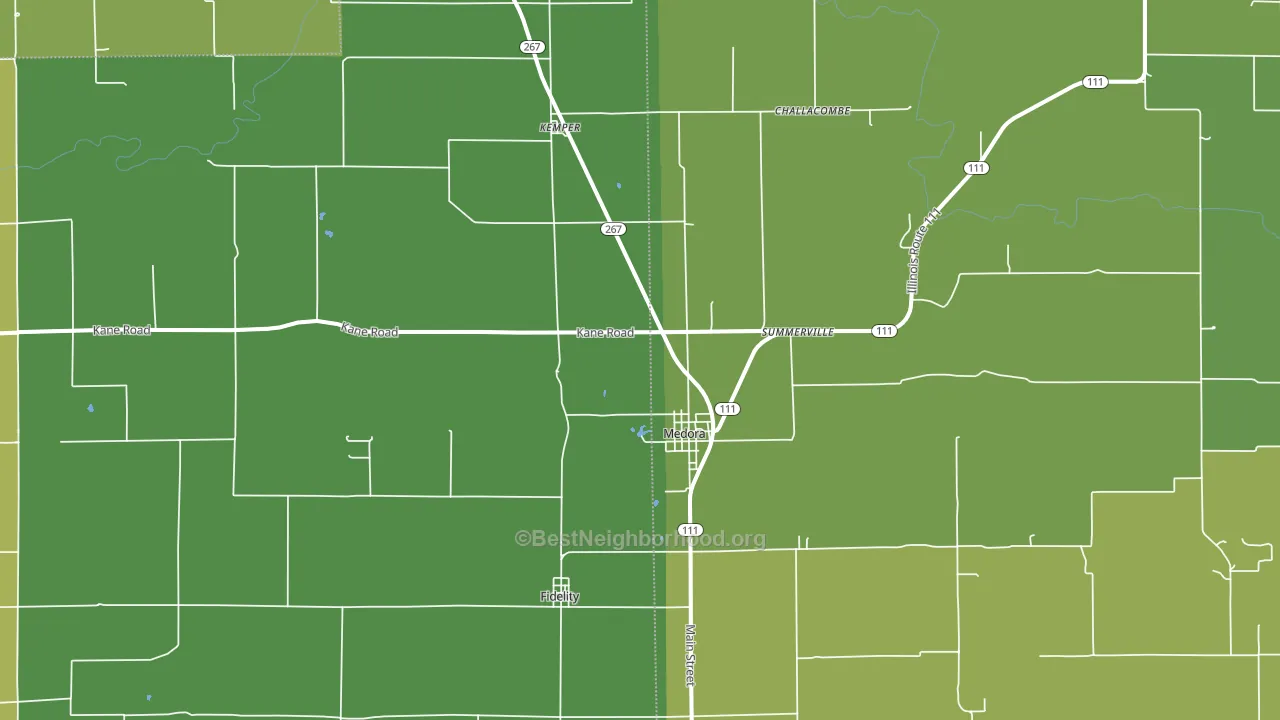 Medora, IL block-group voter-turnout map