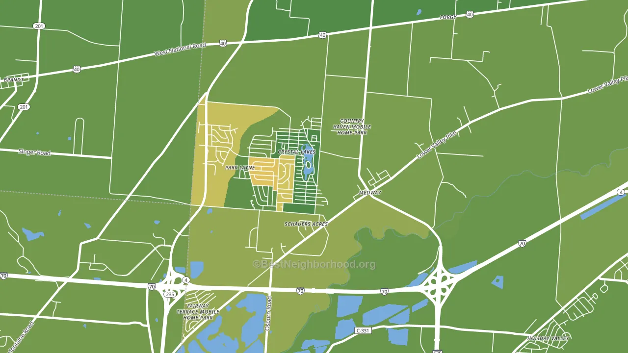 Medway, OH block-group voter-turnout map