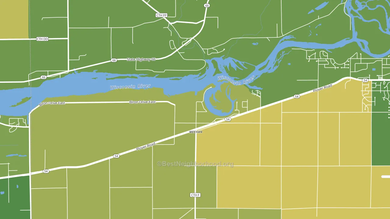 Meehan, WI block-group voter-turnout map