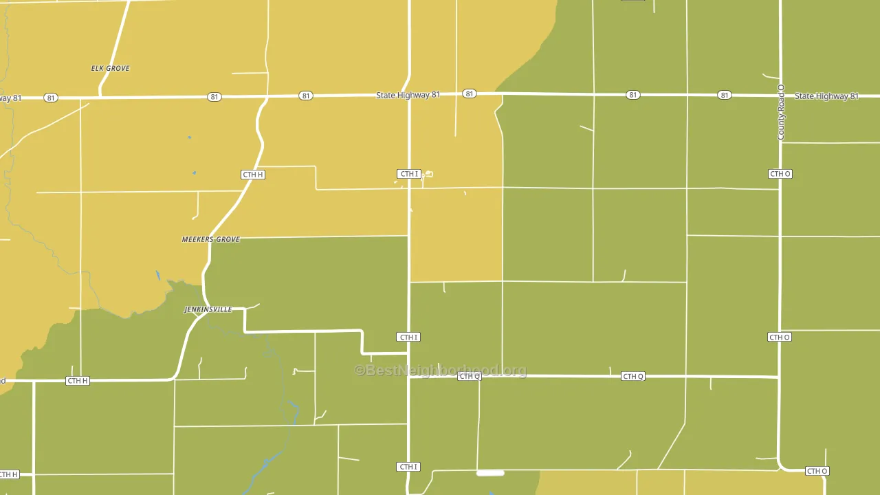 Meekers Grove, WI block-group voter-turnout map