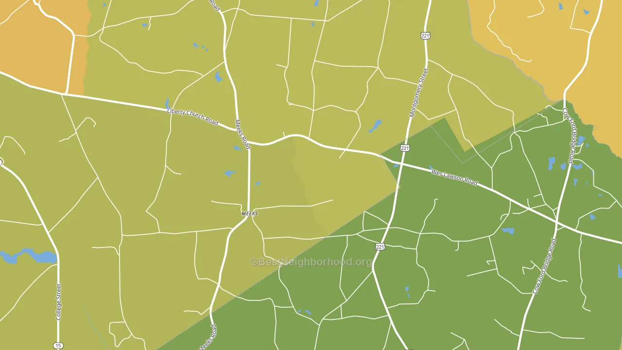 Meeks, GA block-group voter-turnout map