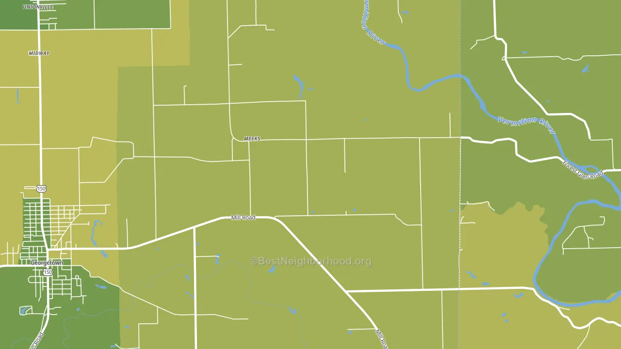 Meeks, IL block-group voter-turnout map