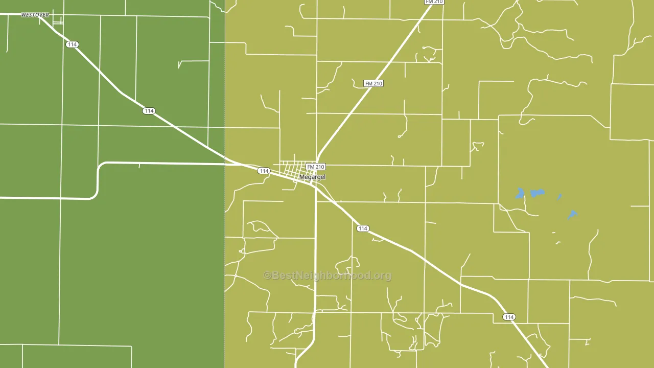 Megargel, TX block-group voter-turnout map