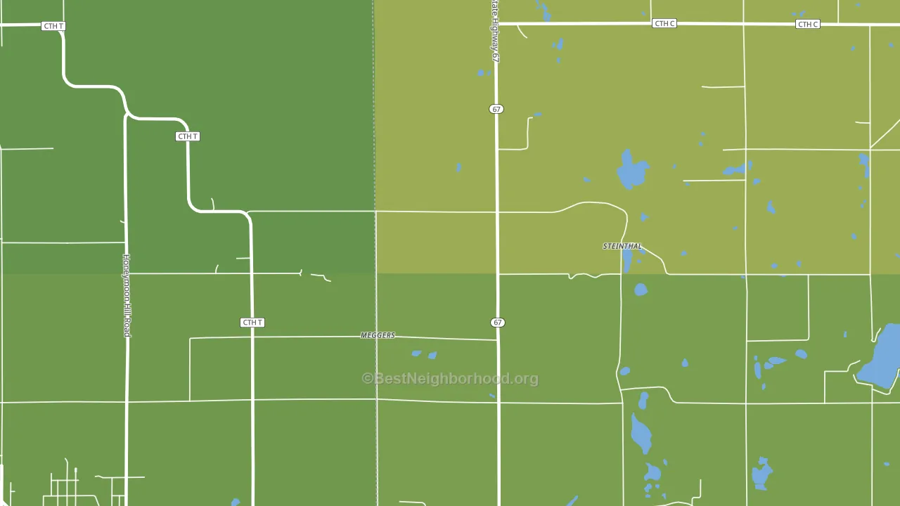 Meggers, WI block-group voter-turnout map